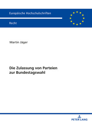 cover image of Die Zulassung von Parteien zur Bundestagswahl